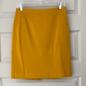 J Crew mustard yellow pencil skirt